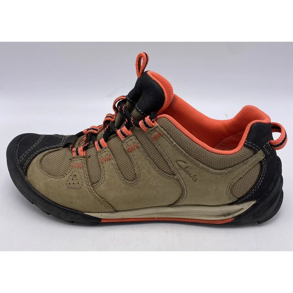 Clarks Shoes Womans 6.5 M Outdoor Ortholite Walking Leather Beige Orange Hiking